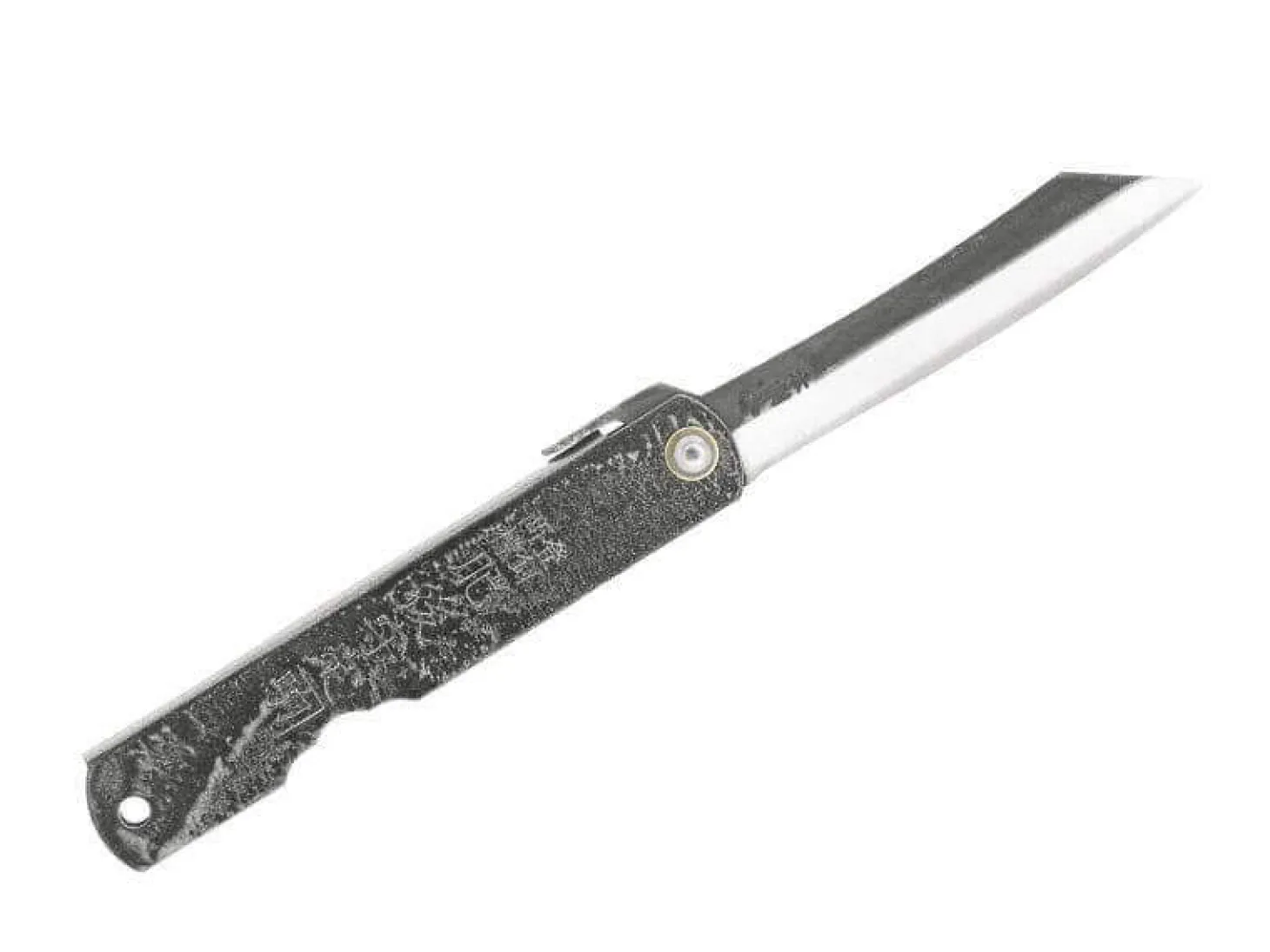 Couteau pliant Higonokami 2673 acier carbone manche gravé 10cm noir