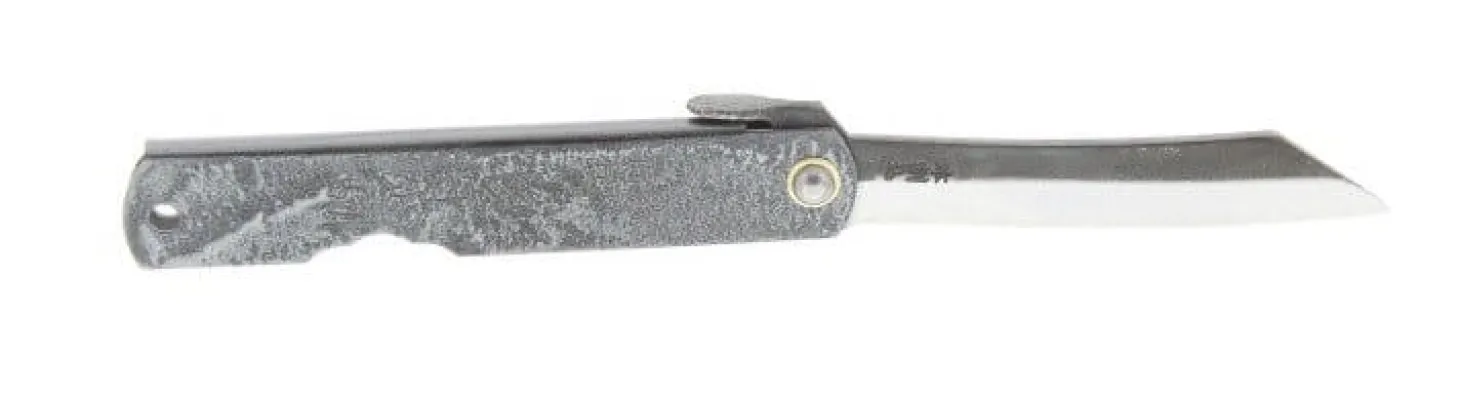 Couteau pliant Higonokami 2673 acier carbone manche gravé 10cm noir