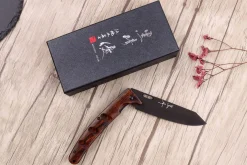 Couteau pliant japonais Yu Kurosaki Kurohyo SG2 manche en bois de fer 13,2cm