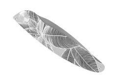 Couteau pliant K2 Elegance K2.19M manche inox décor tropical 11,5cm + étui suédine