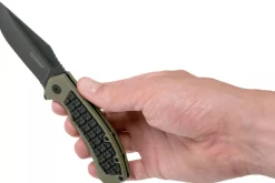 Couteau pliant Kershaw Faultline KS.8760 manche en nylon/fibres de verre surmoulé en caoutchouc vert 10,2cm
