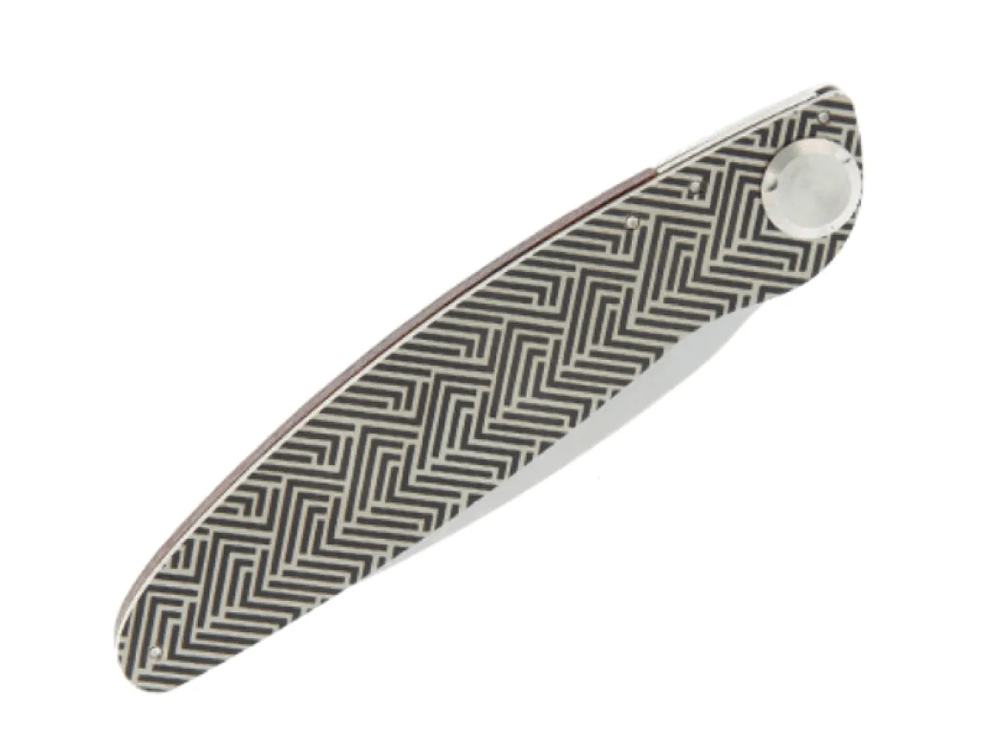 Couteau pliant K2.09M manche bois de violette et acier décor labyrinthe 11,5cm