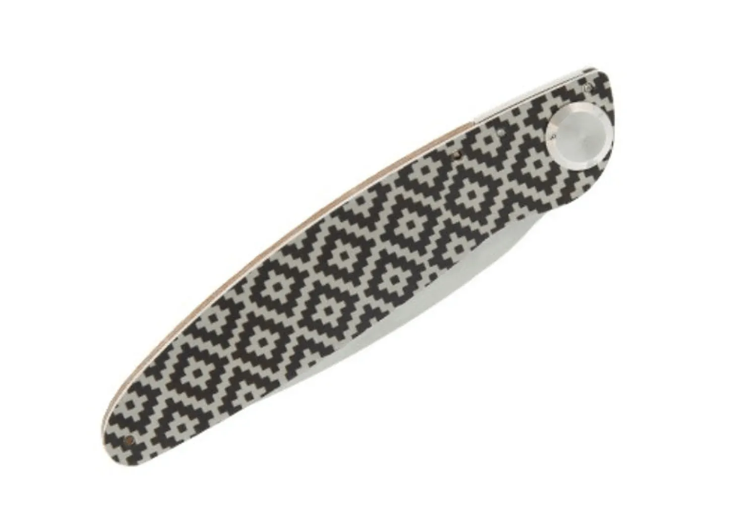 Couteau pliant K2.08M manche olivier et acier décor mosaïque 11,5cm