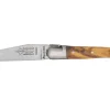 Couteau pliant Laguiole Arbalète G.DAVID 8308 manche en olivier avec mitre en inox mat