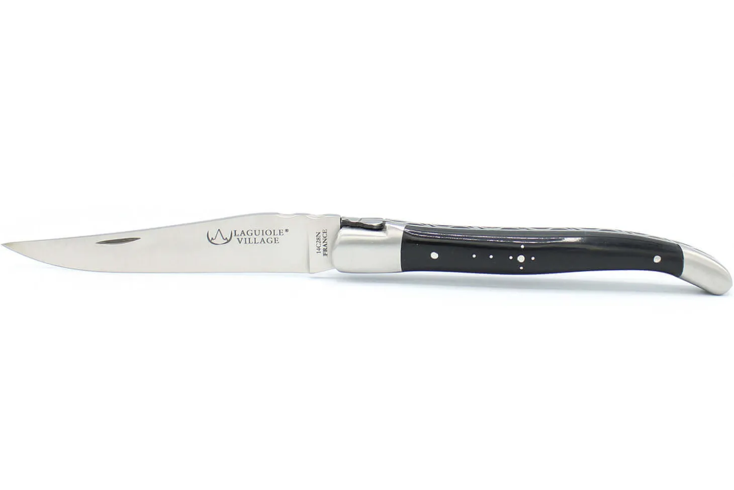 Couteau pliant Laguiole Village manche en corne 12cm avec mitre