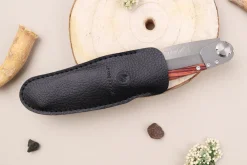 Couteau pliant Le Coq Français Napoléon Ier artisanal manche bois de violette 11,5cm + étui