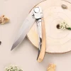 Couteau pliant Le Coq Français Rivière artisanal manche bois d'olivier 11,5cm + étui