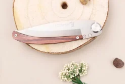 Couteau pliant Le Coq Français Bretagne artisanal manche bois de violette 11,5cm + étui