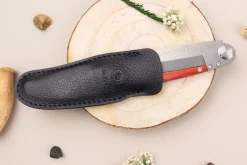 Couteau pliant Le Coq Français Tokyo Red Heart artisanal manche bois rouge 11,5cm + étui