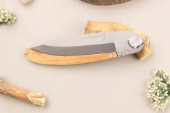 Couteau pliant Le Coq Français Nautic artisanal manche bois d'olivier 11,5cm + étui