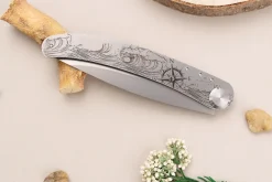 Couteau pliant Le Coq Français Nautic artisanal manche bois d'olivier 11,5cm + étui