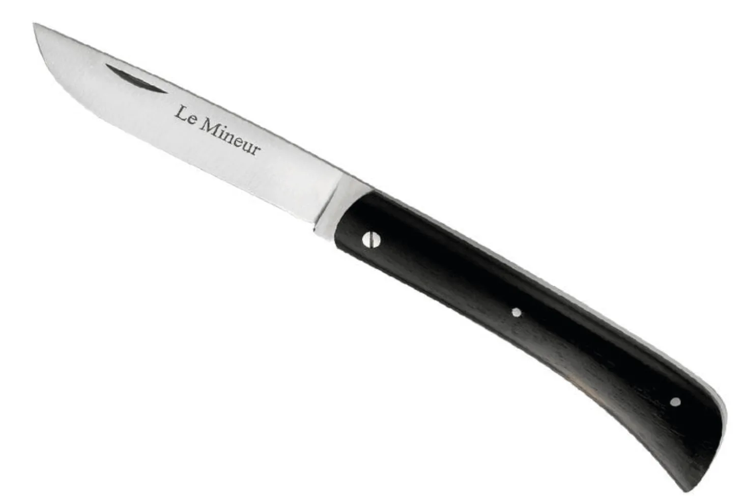 Couteau pliant LE FIDELE Le Mineur acier Sandvik plein manche ébène 10cm
