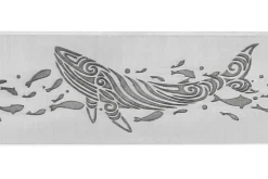 Couteau pliant Le Fidèle 20/20 en bouleau stabilisé bleu 10,8cm lame décor baleine