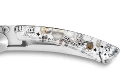 Couteau pliant Le Thiers Liner Lock Claude Dozorme décor old school 10,5cm