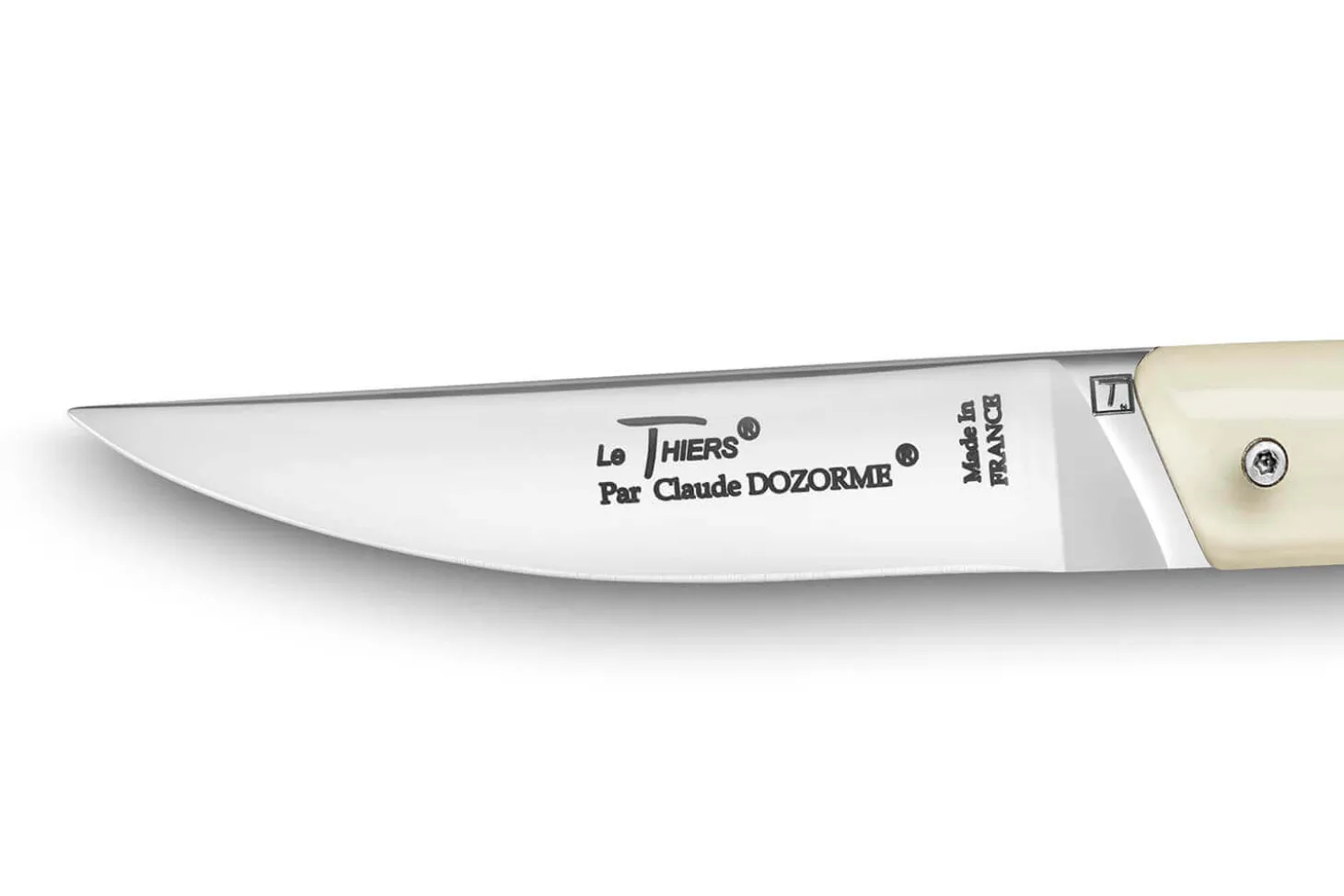 Couteau pliant Le Thiers Verrou Claude Dozorme manche plumes du peintre 12cm