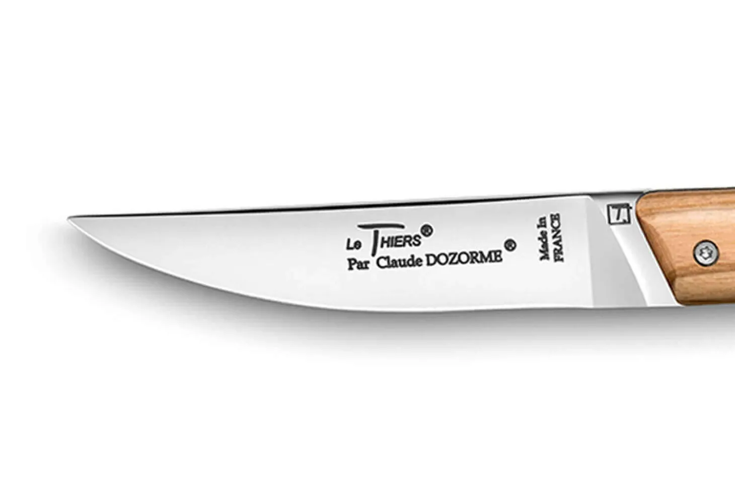 Couteau pliant Le Thiers Verrou Claude Dozorme manche bois d'olivier 12cm
