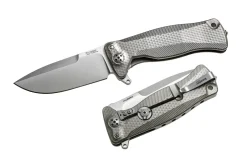 Couteau pliant LionSteel SR11 manche titanium 12cm pic brise-vitre + étui cuir