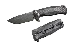 Couteau pliant LionSteel SR11 manche titanium 12cm pic brise-vitre + étui cuir
