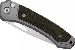 Couteau pliant LionSteel Twain TW-GYCVG manche 10,5cm en titanium gris et micarta vert