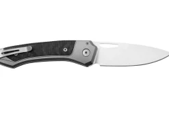Couteau pliant LionSteel Twain TW-GYCF manche 10,5cm en titanium gris et fibres de carbone