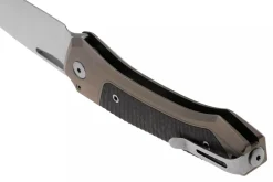 Couteau pliant LionSteel Twain TW-BRCF manche 10,5cm en titanium bronze et fibres de carbone