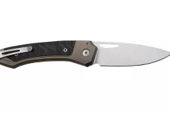 Couteau pliant LionSteel Twain TW-BRCF manche 10,5cm en titanium bronze et fibres de carbone
