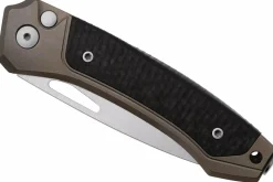 Couteau pliant LionSteel Twain TW-BRCF manche 10,5cm en titanium bronze et fibres de carbone