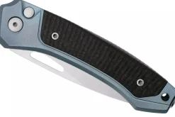 Couteau pliant LionSteel Twain TW-BLCF manche 10,5cm en titanium bleu et fibres de carbone