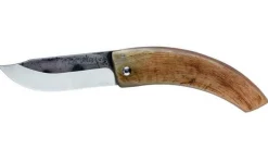Couteau pliant Lo Pastre carbone semi-brut manche corne de bélier 12cm