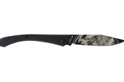 Couteau pliant LUG C63LTB2LG Aigle noir manche en G10 et acier noir 12cm avec clip