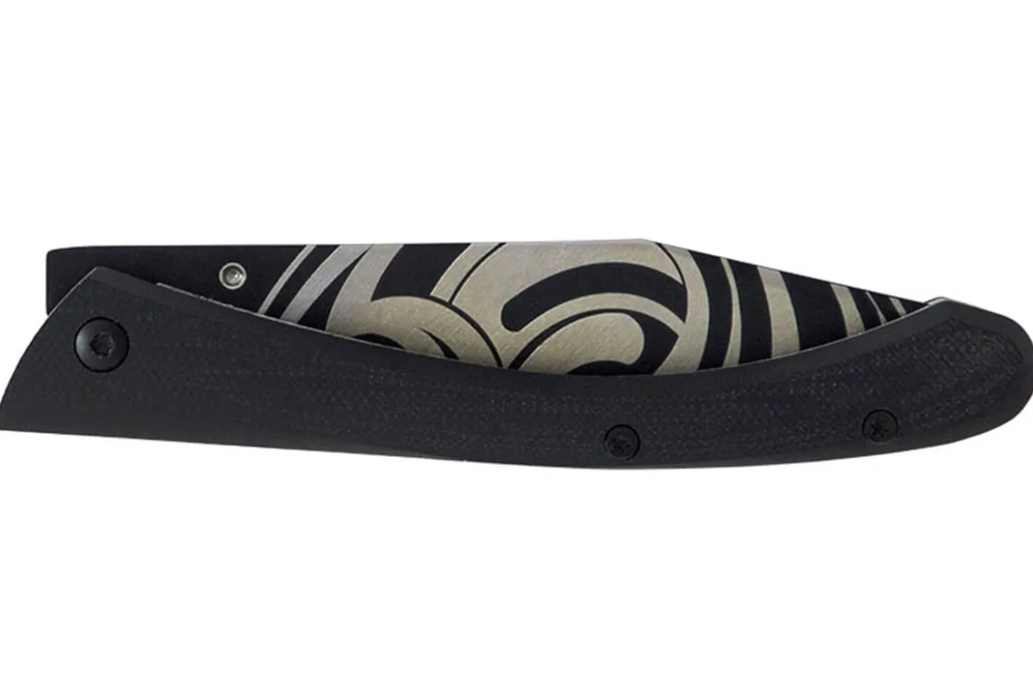 Couteau pliant LUG C63LTB2LI Tatoo noir manche en G10 et acier noir 12cm avec clip