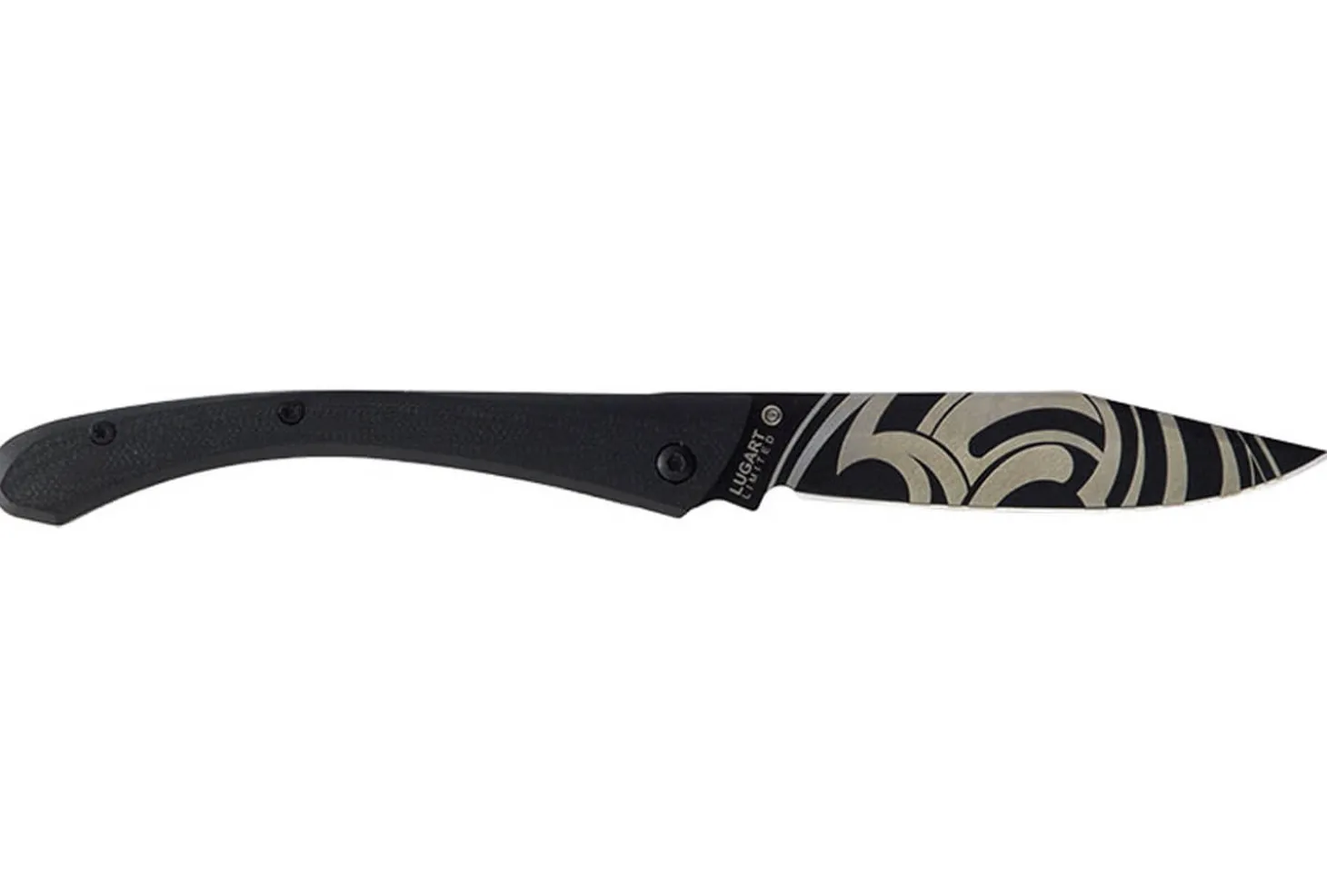 Couteau pliant LUG C63LTB2LI Tatoo noir manche en G10 et acier noir 12cm avec clip