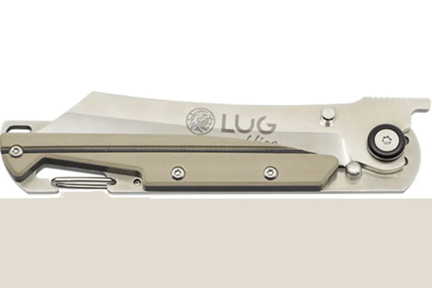 Couteau pliant LUG Higo LUSP3SHBD manche en acier et G10 désert et noir 11cm