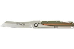 Couteau pliant LUG Higo LUSP3SHOK manche en acier et G10 kaki et orange 11cm
