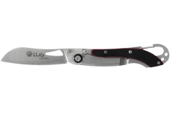 Couteau pliant LUG SP2SRB noir et rouge manche en G10 et acier 11,6cm avec mousqueton
