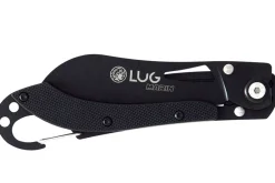 Couteau pliant LUG SP2TB noir manche en G10 et acier 11,6cm avec mousqueton
