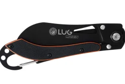 Couteau pliant LUG SP2TOB noir et orange manche G10 et acier 11,6cm avec mousqueton