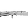 Couteau pliant multifonction Wildsteer W Pocket WPO02 lame semi-dentée manche acier 11,7cm avec brise-vitre et coupe-sangle