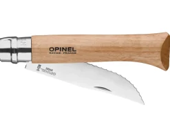 Couteau pliant Opinel n°12 lame crantée 12cm manche hêtre