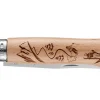 Couteau pliant Opinel Tradition Gravures Ski n°08 lame 8,5cm manche hêtre