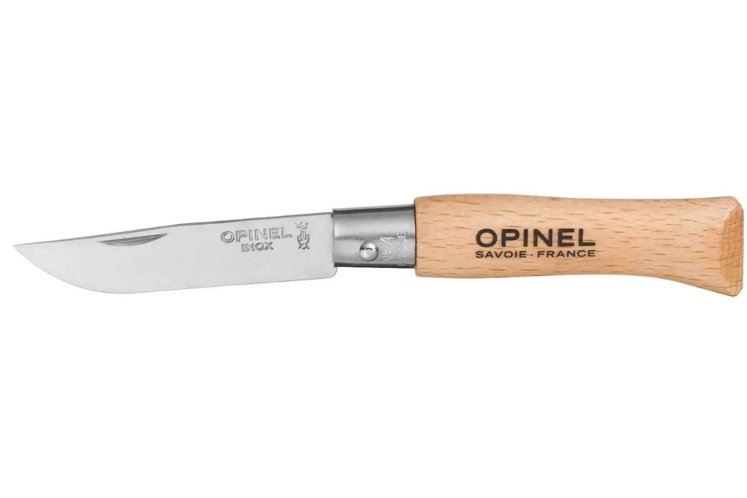 Couteau pliant Opinel Tradition Inox n°04 lame 5cm manche hêtre