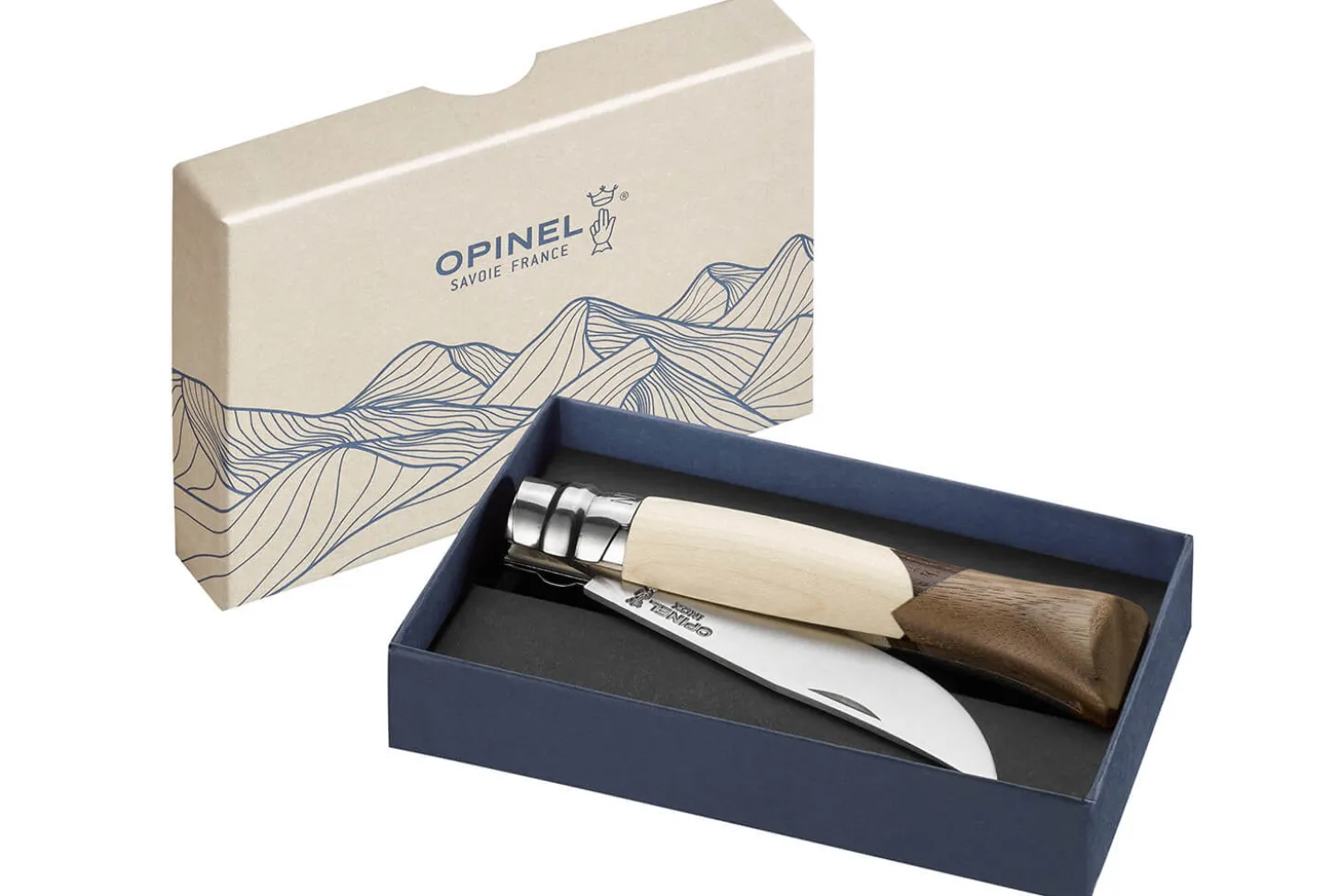 Couteau pliant Opinel Tradition Luxe Cime n°09 lame 9cm manche érable + frêne + noyer