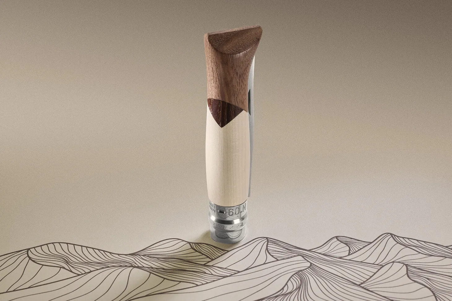 Couteau pliant Opinel Tradition Luxe Cime n°09 lame 9cm manche érable + frêne + noyer