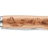 Couteau pliant Opinel Tradition Gravures Velo n°08 lame 8,5cm manche hêtre
