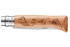 Couteau pliant Opinel Tradition Gravures Velo n°08 lame 8,5cm manche hêtre