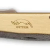 Couteau pliant OTTER Mercator acier damas 256 couches manche laiton 11cm