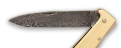 Couteau pliant OTTER Mercator acier damas 256 couches manche laiton 11cm