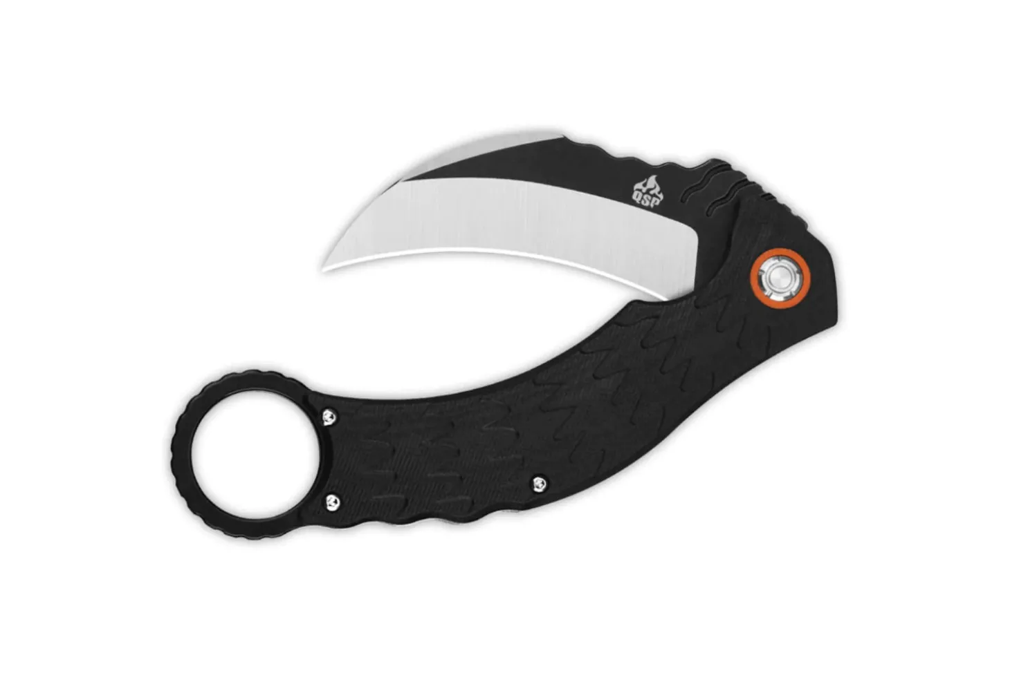 Couteau pliant QSP Eagle 120B karambit manche en G10 noir 13,6cm
