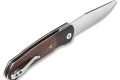 Couteau pliant QSP Gannet 137B manche en fibre de carbone et micarta noir/marron 11,4cm