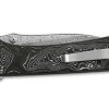 Couteau pliant QSP Hawk 131Q acier damas manche en fibre de carbone noir et aluminium 10,5cm